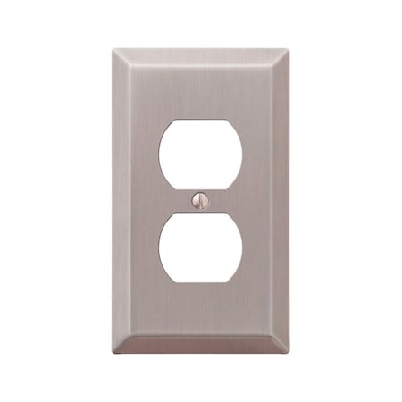 Amerelle Wall Plate, Number of Gangs: 1 Steel, Steel, Brushed Nickel Finish, Gray 163DBN